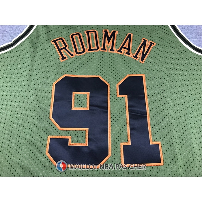 Maillot Chicago Bulls Dennis Rodman NO 91 Mitchell & Ness 1997-98 Vert